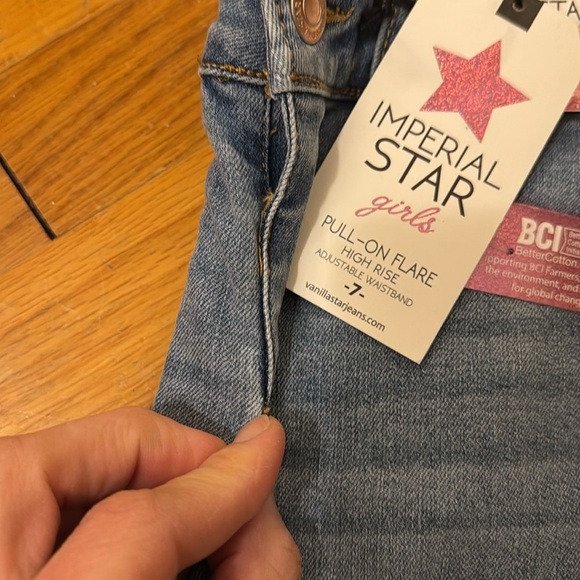 💥💥NWT Imperial star pull on flare, high-rise jeans, girls size 7 Color tracee - Picture 8 of 11